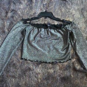 Sparkly dark grey crop top✨